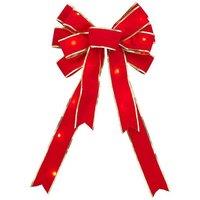 Living and Home 2 Pack Pre-Lit Red Christmas Tree Topper Layered Bows LED Lighted Xmas Decor for