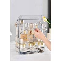 SHEONLY Clear Cosmetic Organizer Storage Box With 2 Drawers Makeup Display Storage Case