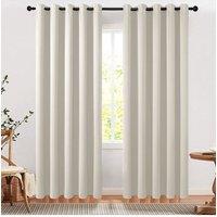 Living and Home 2 Panels Beige Blackout Curtains Polyester Drop Eyelet Curtains for Bedroom and Living Room, 168cm W x 229cm H