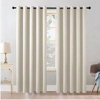 Garden Sanctuary Beige High Precision Blackout Curtains with Stainless Steel Grommets, 168cm W x 229cm H | Size: 168 cm W x 229 cm H