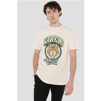 Stranger Things Retro Hawkins Tigers T-Shirt, Natural in Beige | Size: Medium