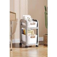 Living and Home 2-Tier Narrow Storage Rack in White