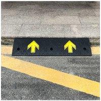 Living and Home Rubber Kerb Ramp for Home & Industrial Use, 100 x 25 x 10cm in Black | Size: 100 x 25 x 10 cm