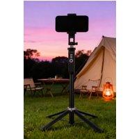 Living and Home Wireless Extendable Mobile Phone Selfie Stick Tripod with 2 Fill Lights in Black