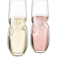 Final Touch Bubbles Stemless Champagne Sparkling Wine Glasses 300ml Set of 2 in Clear