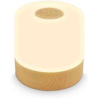 B.K.Licht Wood Effect 2W Rechargeable LED Table Lamp in Brown