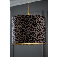 ValueLights Oasis Leopard Fabric with Metallic Gold Inner Drum Ceiling Lamp Shade
