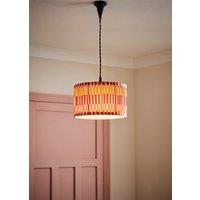 ValueLights Rae Pleated Stripe Multicolour Drum Easy Fit Ceiling Light Lamp Shade | Size: Large