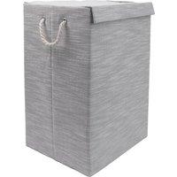 JVL Serena Foldable Laundry Hamper with Lid in Light Grey