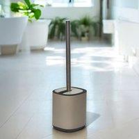 Showerdrape Echo Blue Steel Toilet Brush & Holder in Beige