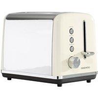 Daewoo 'Kensington' 2 Slice Toaster Stainless Steel Defrost Reheat 810W in Cream