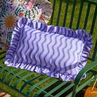 Furn Summer Solstice Wiggly Stripe Outdoor Cushion in Violet | Size: 30 cm x 50 cm