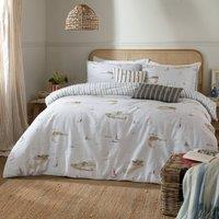 Wylder Abersoch Shore Reversible 100% Cotton Duvet Cover Set in Blue | Size: Single