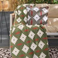 OHS Geo Print Polar Fleece Throw Blanket Lightweight Bedspread | Size: 120 cm x 150 cm