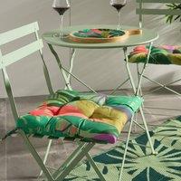 OHS 2 x Palm Print Garden Seat Pads Outdoor Chair Cushions