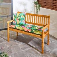 OHS Palm Print 2 Seater Outdoor Bench Cushion Garden Furniture Seat