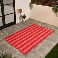 OHS Stripes Print Outdoor Garden Rug Waterproof Area Floor Mat | Size: 120 cm x 170 cm