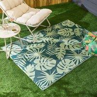 OHS Palms Reversible Outdoor Garden Rug Waterproof Area Floor Mat in Green | Size: 160 cm x 230 cm