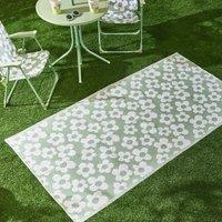 OHS Daisy Reversible Outdoor Garden Rug Waterproof Area Mat | Size: 80 cm x 150 cm
