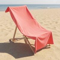 OHS Plain Microfibre Quick Dry Beach Towel Bathroom in Coral