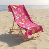 OHS Sweetie Pies Beach Towel Bath Travel Quick Dry Microfibre Absorbent in Magenta