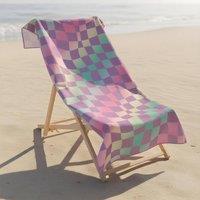 OHS Checkerboard Beach Towel Bath Travel Quick Dry Microfibre Absorbent