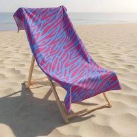 OHS Neon Zebra Beach Towel Bath Travel Quick Dry Microfibre Absorbent