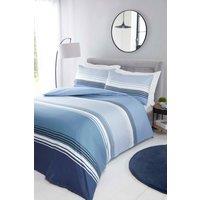 Rapport Home Chicago Stripes Microfiber Duvet Cover Bedding Set with Pillowcase in Blue | Size: Double