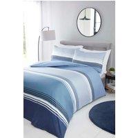 Rapport Home Chicago Stripes Microfiber Duvet Cover Bedding Set with Pillowcase in Blue | Size: King