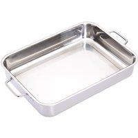 MasterClass Stainless Steel Heavy Duty 37cm x 27cm Roasting Pan in Silver | Size: 37 cm x 27 cm