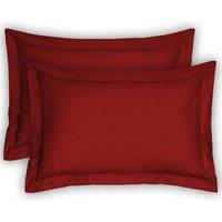Smart Living Polycotton Oxford Pillowcase Pair Pack 48cm x 74cm in Red | Size: Standard Pillow Case