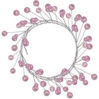 VFM e-Store Christmas Pearl Garland Decoration 100cm x 3cm Pink X 1 | Size: 100 cm x 3 cm