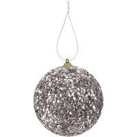 VFM e-Store Christmas Hanging Ball Decoration 19cm x 10cm Silver X 1 | Size: 19 cm x 10 cm