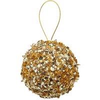 VFM e-Store Christmas Hanging Ball Decoration 20cm x 11cm Gold X 1 | Size: 20 cm x 11 cm