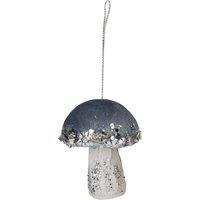 VFM e-Store Christmas Velvet Mushroom Hanging Decoration 8cm x 6cm Blue X 1 | Size: 8 cm x 6 cm