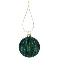 VFM e-Store Christmas Hanging Ball Decoration 10cm x 9cm Green X 1 | Size: 10 cm x 9 cm
