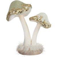 VFM e-Store Christmas Velvet Mushroom Decoration 21cm x 19cm Green X 1 | Size: 21 cm x 19 cm