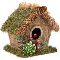 VFM e-Store Christmas Bird House Decoration 15cm x 16cm Green X 1 | Size: 15 cm x 16 cm