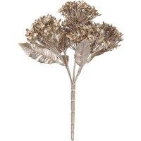 VFM e-Store Christmas Metallic Hydrangea Bush 33cm x 22cm Cream X 1 | Size: 33 cm x 22 cm