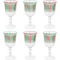 Talking Tables Red & Green Christmas Wine Glasses - 6 Pack in Clear