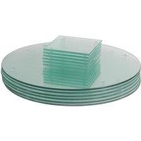 Harbour Housewares 12pc Round Glass Placemats & Square Coasters - 30cm Protection Mats in Clear