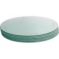 Harbour Housewares 6x Round Glass Placemats - 30cm - Dining Table Place Mats Protectors in Clear