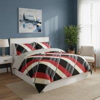 Snug City Reversible Duvet Cover Stylish Geometric Pattern Bedding for Bedroom in Black | Size: Single