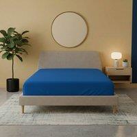 Snug City Flannelette Fitted Sheet Soft Brushed Cotton Bedding Warmth Comfort in Teal | Size: King