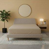 Snug City Flannelette Fitted Sheet Soft Brushed Cotton Bedding Warmth Comfort in Beige | Size: Super King