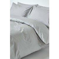 Homescapes Egyptian Cotton Duvet Cover with Pillowcase, 200 TC in Silver | Size: Single