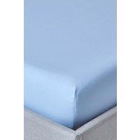 Homescapes Egyptian Cotton Fitted Sheet 12 inch 200 Thread Count in Blue | Size: Single Fitted
