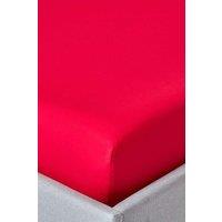 Homescapes Egyptian Cotton Fitted Sheet 12 inch 200 Thread Count in Red | Size: King Fitted