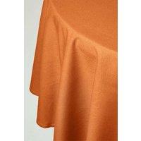 Homescapes Plain Cotton Round Tablecloth, 178 cm in Burnt Orange