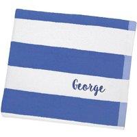 Duncan Stewart Personalised Striped Pool Towel in Blue